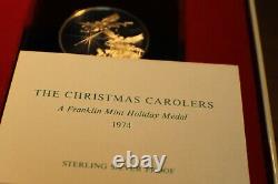 1973-74 Four Sterling S Proof LE Franklin Mint Annual Christmas Medal Christmas