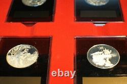 1973-74 Four Sterling S Proof LE Franklin Mint Annual Christmas Medal Christmas