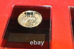 1973-74 Four Sterling S Proof LE Franklin Mint Annual Christmas Medal Christmas