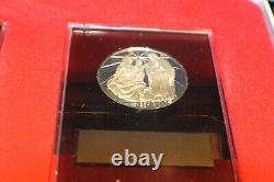 1973-74 Four Sterling S Proof LE Franklin Mint Annual Christmas Medal Christmas