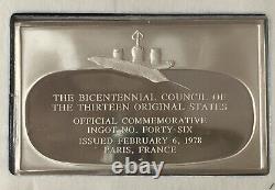 1973/81 Franklin Mint Bicentennial Council 13 States x70 Sterling Silver Ingots