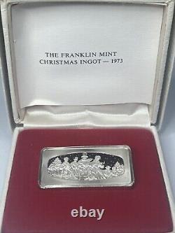 1973 Christmas Franklin Mint 2oz Sterling Silver Ingot Bar