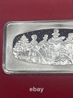 1973 Christmas Franklin Mint 2oz Sterling Silver Ingot Bar