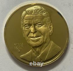 1973 Fm Sterling Silver 41 Gram Proof Presidential Coin = 1.2 Oz Asw = Reagan