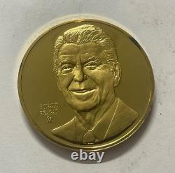 1973 Fm Sterling Silver 41 Gram Proof Presidential Coin = 1.2 Oz Asw = Reagan