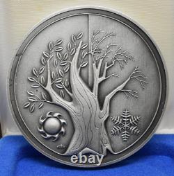 1973 Franklin Mint 4500 Grains Sterling Silver Tree of Time 3 Medallion