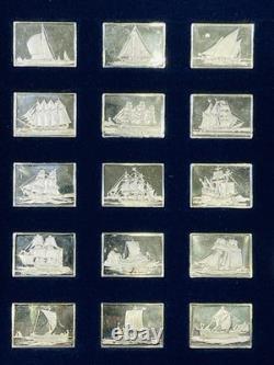 1973 Franklin Mint 50 Sterling Silver Mini Ingots GREAT SAILING SHIPS of HISTORY