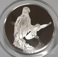 1973 Franklin Mint. 925 Silver 2.1 Troy Oz. /51MM Proof Medal-Marsh Hawk
