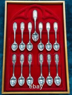 1973 Franklin Mint Apostles by Rodney Winfield Set of 13 Sterling Spoons