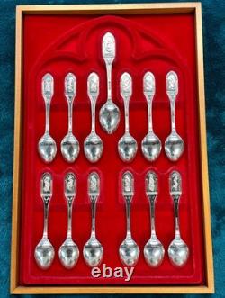 1973 Franklin Mint Apostles by Rodney Winfield Set of 13 Sterling Spoons