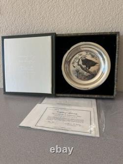 1973 Franklin Mint Bald Eagle Sterling Silver Plate 182g Box COA Richard Younger