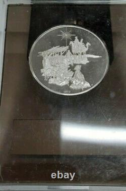 1973 Franklin Mint Birth of Christ Proof Sterling Silver Medal in Holder