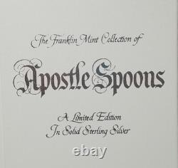1973 Franklin Mint Collection of Apostle Silver Spoons COA and Case #3300