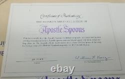 1973 Franklin Mint Collection of Apostle Silver Spoons COA and Case #3300