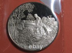 1973 Franklin Mint Country Christmas Sterling Silver Proof #350 Gem BU+++