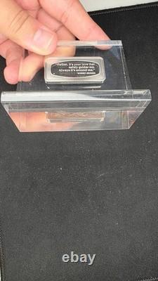 1973 Franklin Mint Father's Day 1000 Grains Sterling Silver Ingot Lucite