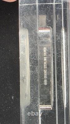 1973 Franklin Mint Father's Day 1000 Grains Sterling Silver Ingot Lucite