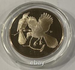 1973 Franklin Mint Mockingbird 2 Ounce Sterling Silver Proof Medal