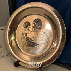 1973 Franklin Mint Mother & Child Sterling Silver 8 Plate Mothers Day W Box COA