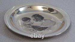 1973 Franklin Mint Mother's Day Plate solid sterling silver Mother and Child