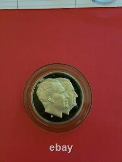 1973 Franklin Mint Nixon Agnew Inaugural Sterling Silver Medal 198 Gram