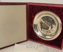 1973 Franklin Mint Norman Rockwell Trimming The Tree Sterling Silver. 925 Plate