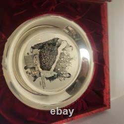 1973 Franklin Mint Norman Rockwell Trimming The Tree Sterling Silver. 925 Plate