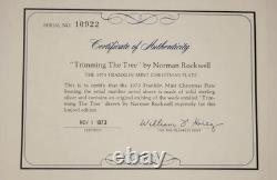 1973 Franklin Mint Norman Rockwell Trimming The Tree Sterling Silver. 925 Plate