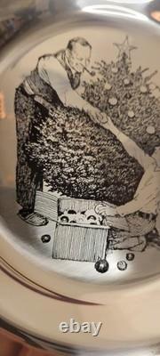 1973 Franklin Mint Norman Rockwell Trimming The Tree Sterling Silver. 925 Plate