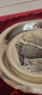1973 Franklin Mint Norman Rockwell Trimming The Tree Sterling Silver. 925 Plate