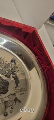 1973 Franklin Mint Norman Rockwell Trimming The Tree Sterling Silver. 925 Plate