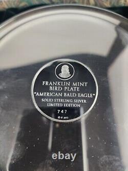 1973 Franklin Mint Plate American Bald Eagle 6.8oz Solid Sterling Silver-#747