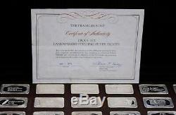 1973 Franklin Mint Proof Set of Bankmarked Sterling Silver Ingots