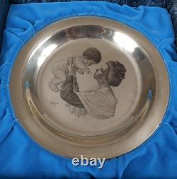1973 Franklin Mint Solid Sterling Silver Collector Plate Mother And Child 210g