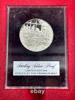 1973 Franklin Mint Sterling Silver Proof Set Of 4 Holidays Medals & Stands, COA