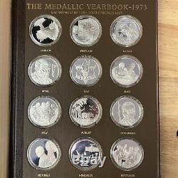 1973 Franklin Mint- The Medallic Yearbook 12 Sterling Silver Proof Coins