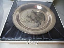 1973 Franklin Mint The Ruffed Grouse Sterling Silver Limited Edition Plate