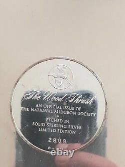 1973 Franklin Mint The Wood Thrush 6.1 oz Sterling Silver Plate Audubon Society