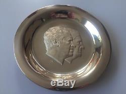 1973 Inaugural Limited Sterling Silver Plate Richard Nixon Franklin Mint #331
