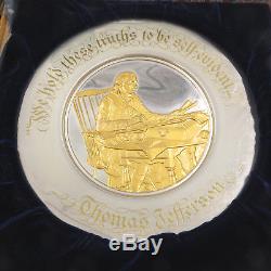 1973 JEFFERSON Bicentennial Commemorative STERLING SILVER Plate Franklin Mint