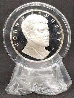 1973 John F. Kennedy Franklin Mint 1000 Grain, Proof Sterling Silver Medal COA