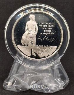 1973 John F. Kennedy Franklin Mint 1000 Grain, Proof Sterling Silver Medal COA