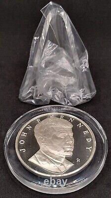 1973 John F. Kennedy Franklin Mint 1000 Grain, Proof Sterling Silver Medal COA