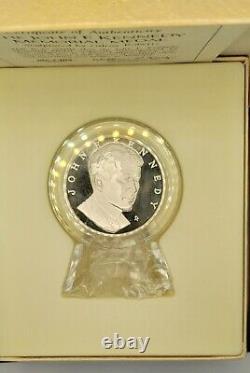 1973 John F. Kennedy Franklin Mint 1000 Grain, Proof Sterling Silver Medal COA