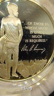 1973 John F. Kennedy Franklin Mint 1000 Grain, Proof Sterling Silver Medal COA