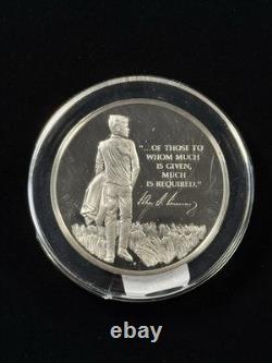 1973 John F. Kennedy Sterling Silver Memorial Medal Franklin Mint Item #382