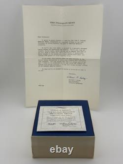 1973 John F. Kennedy Sterling Silver Memorial Medal Franklin Mint Item #382