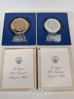 1973 Proof Inaugural Medals Sterling Silver And Bronze Franklin Mint