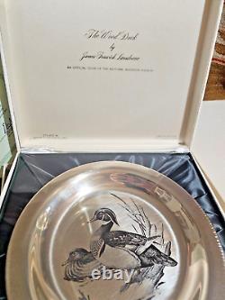 1973 STERLING SILVER THE WOOD DUCK Audubon 8 Plate LANSDOWNE Franklin Mint 183g