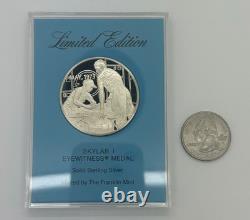 1973 Skylab I Sterling Silver Medal Franklin Mint Eyewitness Apollo Era #I1